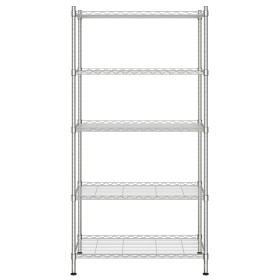 vidaXL Lagerregal mit 5 Böden 90x35x180 cm Chrom 250 kg