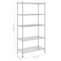 vidaXL Lagerregal mit 5 Böden 90x35x180 cm Chrom 250 kg vidaXL Lagerregal mit 5 Böden 90x35x180 cm Chrom 250 kg