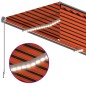 Automatische Markise Jalousie LED Windsensor 4x3 m Orange Braun Automatische Markise Jalousie LED Windsensor 4x3 m Orange Braun