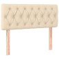 vidaXL Boxspringbett mit Matratze & LED Creme 120x200 cm Stoff vidaXL Boxspringbett mit Matratze & LED Creme 120x200 cm Stoff