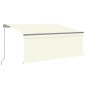 Gelenkarmmarkise Einziehbar mit Volant 3x2,5 m Creme Gelenkarmmarkise Einziehbar mit Volant 3x2,5 m Creme