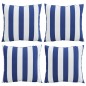 vidaXL Zierkissen 4 Stk. Blau und Weiß 40x40 cm Stoff vidaXL Zierkissen 4 Stk. Blau und Weiß 40x40 cm Stoff