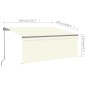 Gelenkarmmarkise Einziehbar mit Volant 3x2,5 m Creme Gelenkarmmarkise Einziehbar mit Volant 3x2,5 m Creme