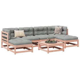 vidaXL 7-tlg. Garten-Sofagarnitur mit Kissen Massivholz Douglasie