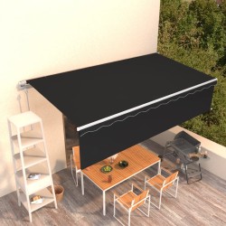 vidaXL Markise Automatisch Einziehbar mit Volant 6x3 m Anthrazit