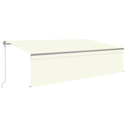 vidaXL Markise Automatisch mit Rollo LED Windsensor 5x3 m Creme