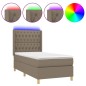 vidaXL Boxspringbett mit Matratze & LED Taupe 80x200 cm Stoff vidaXL Boxspringbett mit Matratze & LED Taupe 80x200 cm Stoff