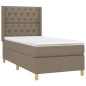 vidaXL Boxspringbett mit Matratze & LED Taupe 80x200 cm Stoff vidaXL Boxspringbett mit Matratze & LED Taupe 80x200 cm Stoff