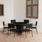 vidaXL 7-tlg. Garten-Essgruppe Poly Rattan Schwarz vidaXL 7-tlg. Garten-Essgruppe Poly Rattan Schwarz