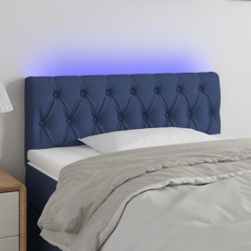 vidaXL LED Kopfteil Blau 100x7x78/88 cm Stoff