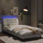vidaXL Bettgestell mit LED Weiß 90x190 cm Kunstleder vidaXL Bettgestell mit LED Weiß 90x190 cm Kunstleder