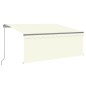 Gelenkarmmarkise mit Volant & LED 3x2,5 m Creme Gelenkarmmarkise mit Volant & LED 3x2,5 m Creme
