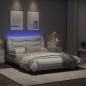 vidaXL Bettgestell mit LED Weiß 120x200 cm Kunstleder vidaXL Bettgestell mit LED Weiß 120x200 cm Kunstleder