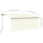 Gelenkarmmarkise mit Volant & LED 3x2,5 m Creme Gelenkarmmarkise mit Volant & LED 3x2,5 m Creme