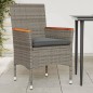 vidaXL Gartenstühle mit Kissen 2 Stk. Grau Poly Rattan vidaXL Gartenstühle mit Kissen 2 Stk. Grau Poly Rattan