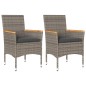 vidaXL Gartenstühle mit Kissen 2 Stk. Grau Poly Rattan vidaXL Gartenstühle mit Kissen 2 Stk. Grau Poly Rattan