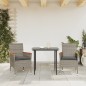 vidaXL Gartenstühle mit Kissen 2 Stk. Grau Poly Rattan vidaXL Gartenstühle mit Kissen 2 Stk. Grau Poly Rattan