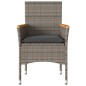 vidaXL Gartenstühle mit Kissen 2 Stk. Grau Poly Rattan vidaXL Gartenstühle mit Kissen 2 Stk. Grau Poly Rattan