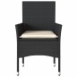 vidaXL Gartenstühle mit Kissen 2 Stk. Schwarz Poly Rattan vidaXL Gartenstühle mit Kissen 2 Stk. Schwarz Poly Rattan