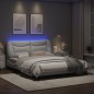 vidaXL Bettgestell mit LED Weiß 160x200 cm Kunstleder vidaXL Bettgestell mit LED Weiß 160x200 cm Kunstleder