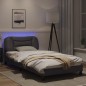 vidaXL Bettgestell mit LED Grau 100x200 cm Kunstleder vidaXL Bettgestell mit LED Grau 100x200 cm Kunstleder