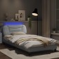 vidaXL Bettgestell mit LED Weiß 100x200 cm Kunstleder vidaXL Bettgestell mit LED Weiß 100x200 cm Kunstleder