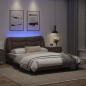 vidaXL Bettgestell mit LED Grau 140x200 cm Kunstleder vidaXL Bettgestell mit LED Grau 140x200 cm Kunstleder
