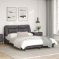 vidaXL Bettgestell mit LED Grau 140x200 cm Kunstleder vidaXL Bettgestell mit LED Grau 140x200 cm Kunstleder