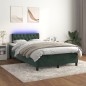 vidaXL Boxspringbett mit Matratze & LED Dunkelgrün 120x190 cm Samt vidaXL Boxspringbett mit Matratze & LED Dunkelgrün 120x190 cm Samt