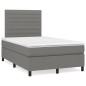 vidaXL Boxspringbett mit Matratze & LED Dunkelgrau 120x190 cm Stoff vidaXL Boxspringbett mit Matratze & LED Dunkelgrau 120x190 cm Stoff