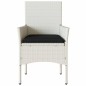 vidaXL Gartenstühle mit Kissen 2 Stk. Weiß Poly Rattan vidaXL Gartenstühle mit Kissen 2 Stk. Weiß Poly Rattan