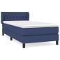 vidaXL Boxspringbett mit Matratze Blau 100x200 cm Stoff vidaXL Boxspringbett mit Matratze Blau 100x200 cm Stoff