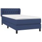 vidaXL Boxspringbett mit Matratze Blau 100x200 cm Stoff vidaXL Boxspringbett mit Matratze Blau 100x200 cm Stoff