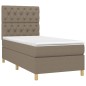 vidaXL Boxspringbett mit Matratze & LED Taupe 80x200 cm Stoff vidaXL Boxspringbett mit Matratze & LED Taupe 80x200 cm Stoff