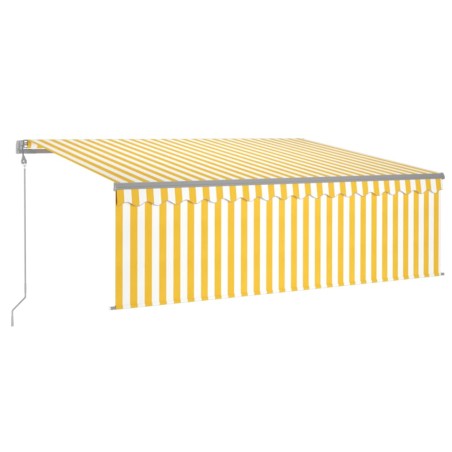 Automatische Markise mit Jalousie LED Windsensor 4x3m Gelb Weiß