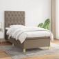 vidaXL Boxspringbett mit Matratze Taupe 80x200 cm Stoff vidaXL Boxspringbett mit Matratze Taupe 80x200 cm Stoff