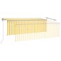 Automatische Markise mit Jalousie LED Windsensor 4x3m Gelb Weiß Automatische Markise mit Jalousie LED Windsensor 4x3m Gelb Weiß