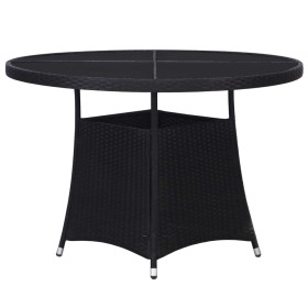 vidaXL Gartentisch Schwarz 110 x 74 cm Poly Rattan