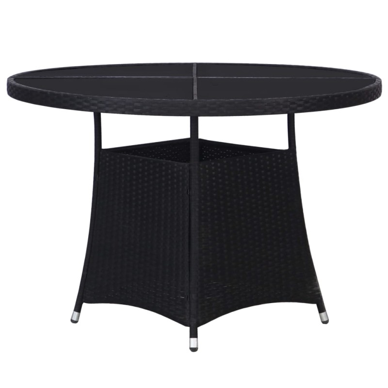 vidaXL Gartentisch Schwarz 110 x 74 cm Poly Rattan vidaXL Gartentisch Schwarz 110 x 74 cm Poly Rattan