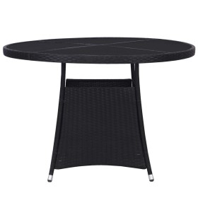 vidaXL Gartentisch Schwarz 110 x 74 cm Poly Rattan