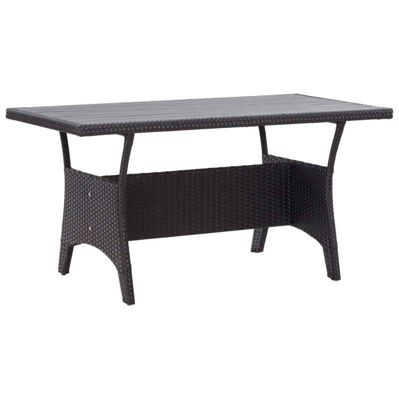 vidaXL Gartentisch Schwarz 120x70x66 cm Poly Rattan vidaXL Gartentisch Schwarz 120x70x66 cm Poly Rattan