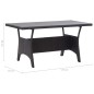 vidaXL Gartentisch Schwarz 120x70x66 cm Poly Rattan vidaXL Gartentisch Schwarz 120x70x66 cm Poly Rattan