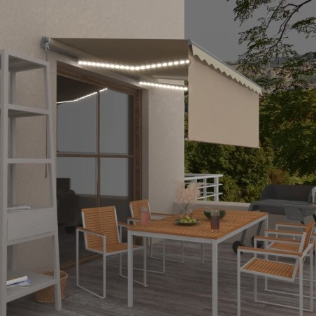 Gelenkarmmarkise Einziehbar mit Jalousie LED 3,5x2,5 m Creme