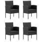 vidaXL 5-tlg. Garten-Essgruppe Poly Rattan Schwarz vidaXL 5-tlg. Garten-Essgruppe Poly Rattan Schwarz
