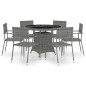 vidaXL 7-tlg. Garten-Essgruppe Poly Rattan Anthrazit und Grau vidaXL 7-tlg. Garten-Essgruppe Poly Rattan Anthrazit und Grau