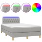 vidaXL Boxspringbett mit Matratze & LED Hellgrau 120x190 cm Stoff vidaXL Boxspringbett mit Matratze & LED Hellgrau 120x190 cm Stoff