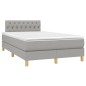 vidaXL Boxspringbett mit Matratze & LED Hellgrau 120x190 cm Stoff vidaXL Boxspringbett mit Matratze & LED Hellgrau 120x190 cm Stoff