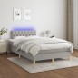 vidaXL Boxspringbett mit Matratze & LED Hellgrau 120x190 cm Stoff vidaXL Boxspringbett mit Matratze & LED Hellgrau 120x190 cm Stoff
