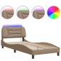 vidaXL Bettgestell mit LED Cappuccino-Braun 90x190 cm Kunstleder vidaXL Bettgestell mit LED Cappuccino-Braun 90x190 cm Kunstleder