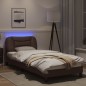 vidaXL Bettgestell mit LED Braun 90x200 cm Kunstleder vidaXL Bettgestell mit LED Braun 90x200 cm Kunstleder